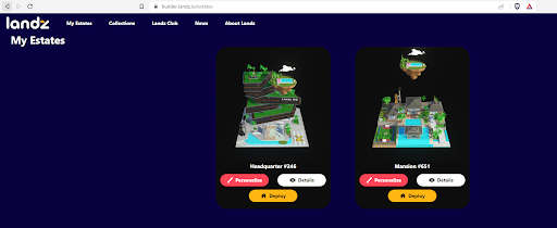 Landz Builder will give access to deploy your NFTs on Decentraland